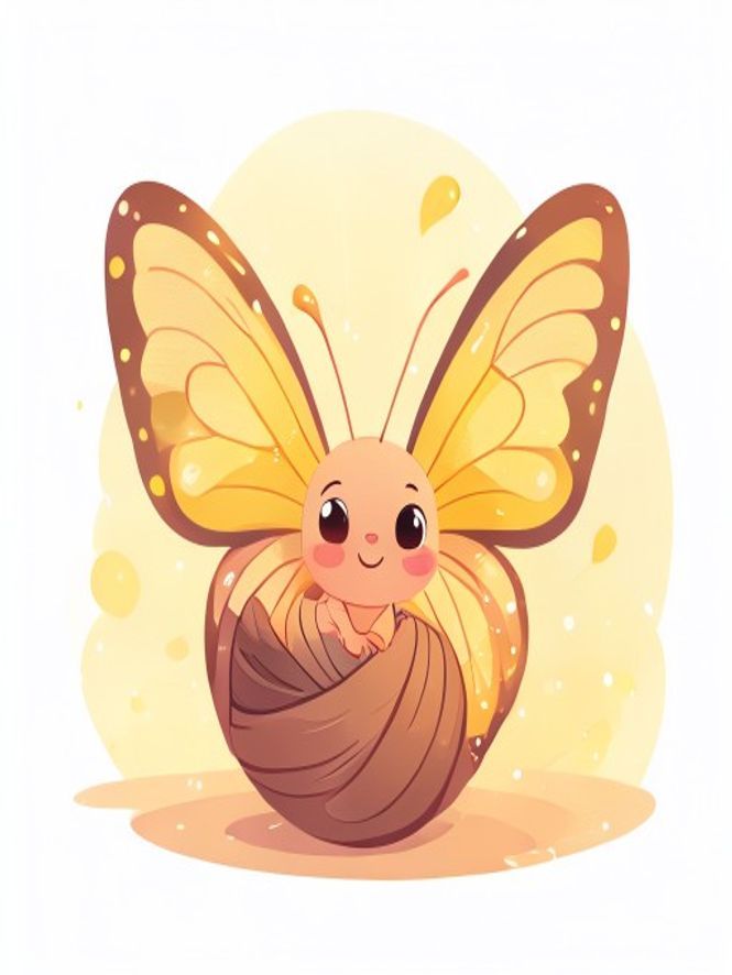 Ilustração: Lagartinha — A Lagartinha e o Escuro do Casulo