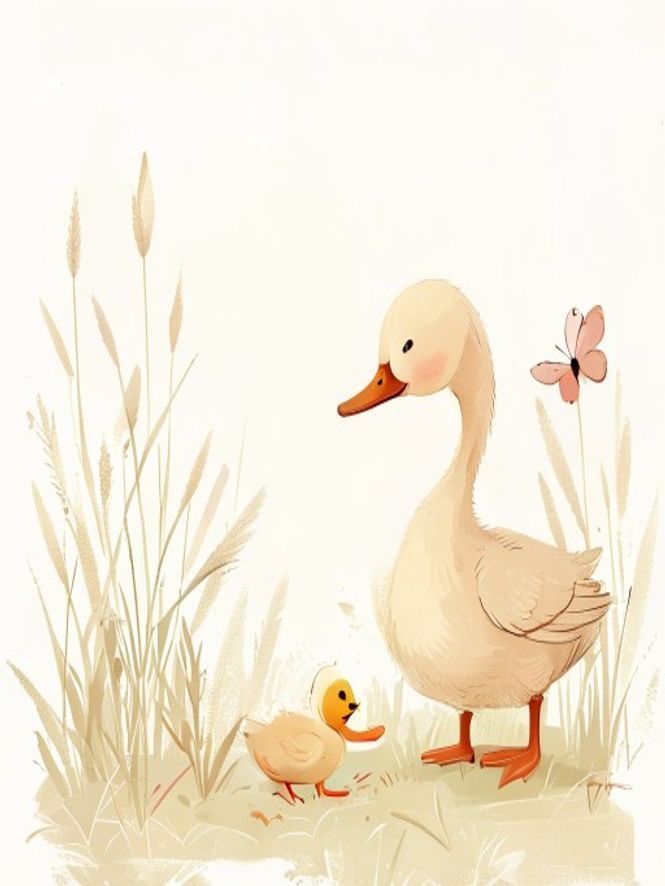 Ilustração: Patinho — O Patinho Que Aprendeu a Confiar na Mamãe