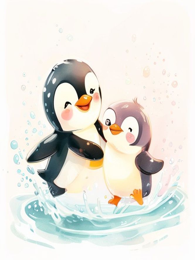Ilustração: Pinguinzinho — O Pinguinzinho e o Primeiro Mergulho